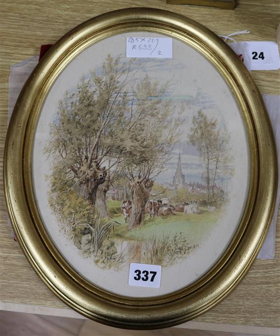 Attributed to James Stinton View of Worcester, 28.5 x 22.5cm